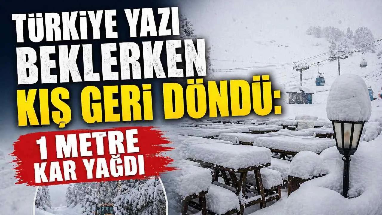 Türkiye yazı beklerken kış geri döndü: Uludağ’da kar 1 metreye ulaştı